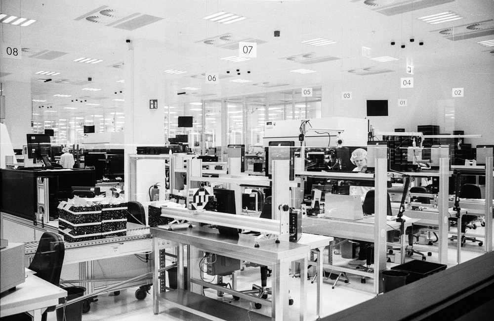   In the production, somewhat quiet because of the upcoming holidays: Leica M6 TTL with 35mm Summilux, Kodak Tri-X 400, orange filter  